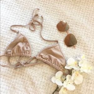 American Apparel Shimmer Nude Bikini Top